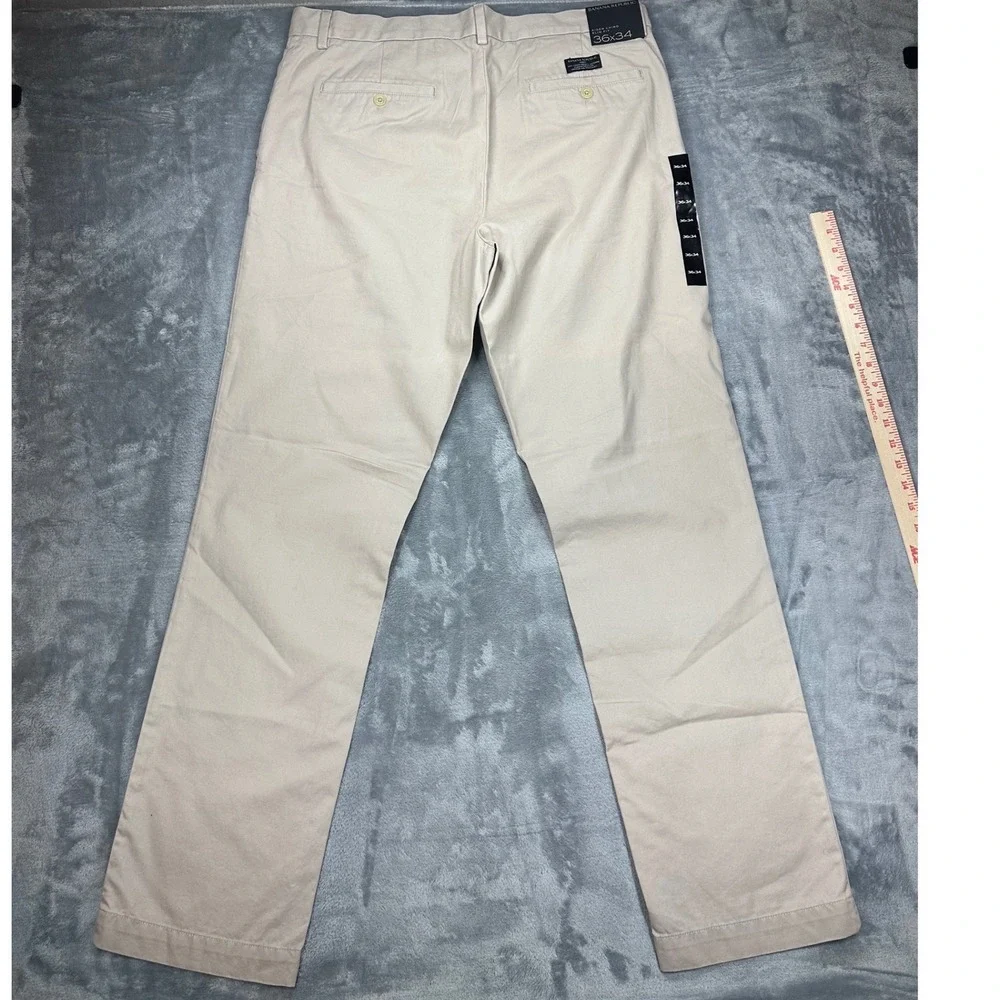 NWT Banana Republic Aiden Chino Slim Fit Pants‎ Mens 36x34 Tan Khaki Cotton